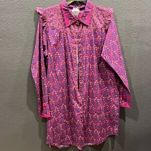New Roller rabbit long sleeve tunic shirt dress